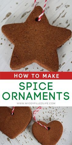 Gingerbread Ornaments Recipe, Spice Ornaments, Ornament Recipe, Dough Christmas Ornaments, Salt Dough Christmas, Country Christmas Ornaments, Homemade Christmas Ornaments Diy, Homemade Christmas Crafts, Salt Dough Christmas Ornaments