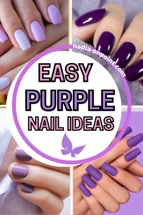 Easy Purple Nails – Effortless Style for Every Occasion Classy Purple Nails, Purple Dip Nail Ideas, Elegant Purple Nails, Purple Dip Powder Nails, Purple Manicure, Plum Nails, Fall Purple, Glitter Accent Nails, Short Almond Nails