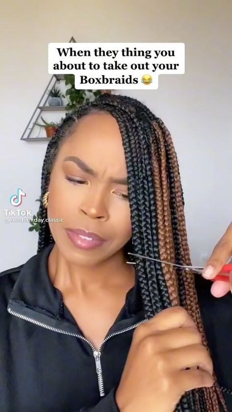 trish_ua on Instagram: Hey Queens 💖 Follow @trish_ua @trish_fluffy .. . . . Credit @modern.day.classic . . . #explore #naturalhair #haircare… Taking Out Braids, Big Box Braids Hairstyles, Box Braids Hairstyles For Black Women, Cute Box Braids Hairstyles, Hair Braid Videos, Protective Hairstyles Braids, Hair Twist Styles, Box Braids Styling, Beautiful Braids