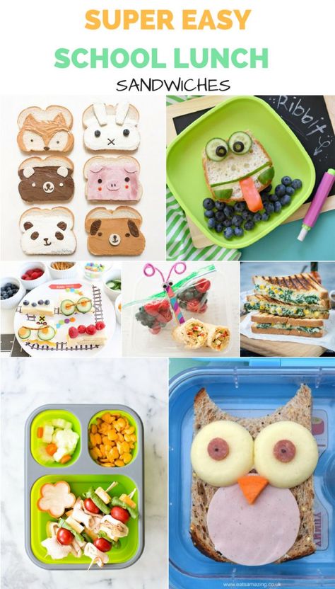 10 Super Easy Back to School Lunch Sandwich Ideas for Kids Lunch Sandwich Ideas, Sandwich Ideas For Kids, School Lunch Sandwiches, Lunch Sandwiches, Kid Sandwiches, Preschool Lunch, Easy School Lunches, Hello Wonderful, Back To School Lunch