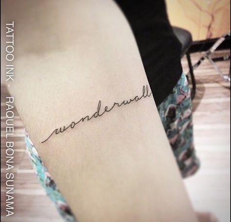 wonderwall Phrase Tattoos, Tasteful Tattoos, Delicate Tattoo, Classy Tattoos, Dainty Tattoos, Nail Tattoo, Tattoo Fonts, All Tattoos, Pandora Jewelry