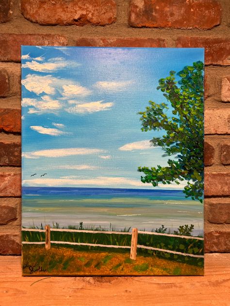 Lake Michigan Painting, Michigan Painting, Step By Step Painting, Northern Michigan, Lake Michigan, Original Oil Painting, Original Oil, Rocky, Art Ideas