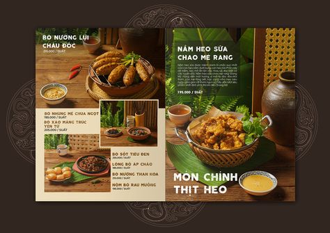 Vietnamese Menu Design, Traditional Menu Design, Menu Book Design Restaurant, Japanese Food Magazine, Vietnamese Food Photography, Thai Menu Design, Food Menu Layout, Menu Food Design, Menu Layout Design