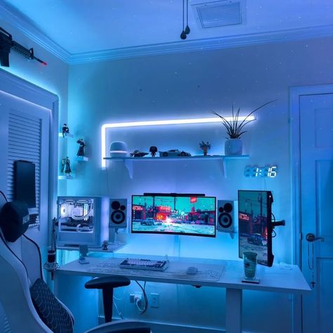 White or RGB setup? I prefer RGB. Double tap if you liked this ♥️♥️ 👉👉Follow @vividsetups 👈👈👈 👉👉Follow @vividsetups 👈👈👈 👉👉Follow @vividsetups 👈👈👈 Enable push notifications and don't miss any more content... #pcgamer #setupinspo #setupsusa #gamingpc #vividsetups Double Gaming Room, Gaming Setup Room, Rgb Setup, Gaming Computer Room, Setup Gamer, Insta Reels, Setup Gaming, Pc Gaming Setup, Classy Outfits Men