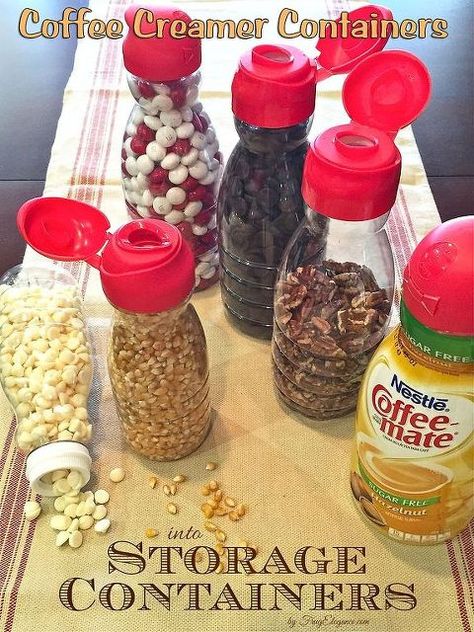 11 genius organizing hacks for the most type a person in your life, organizing, storage ideas, Project via Carol and Randi FrugElegance Coffee Creamer Container, Creamer Container, Reuse Containers, Coffee Container, Coffee Mate, Organisation Hacks, Container Organization, Coffee Creamer, Easy Organization