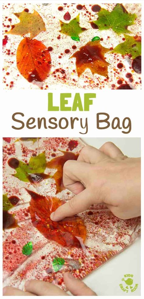 Art Activities For Infants 6-12 Months, Leaf Art For Infants, Baby Activities 6-12 Months, Fall Sensory Bin, Fall Activities For Toddlers, Fall Sensory, Fall Lesson Plans, Sensory Bag, Sensory Bags