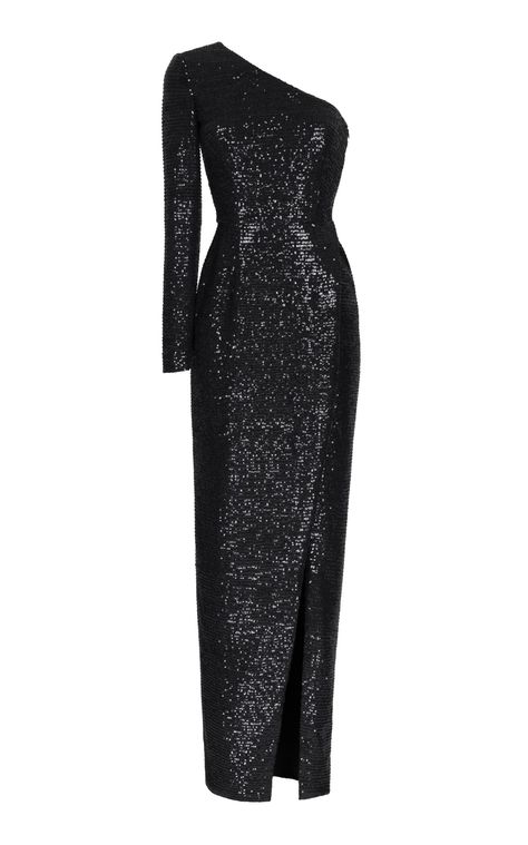 Moda Operandi Gown, Lil Black Dress, Gown Black, One Shoulder Gown, Dress One Shoulder, Fantasy Dress, Looks Chic, Dressy Outfits, Kpop Fashion