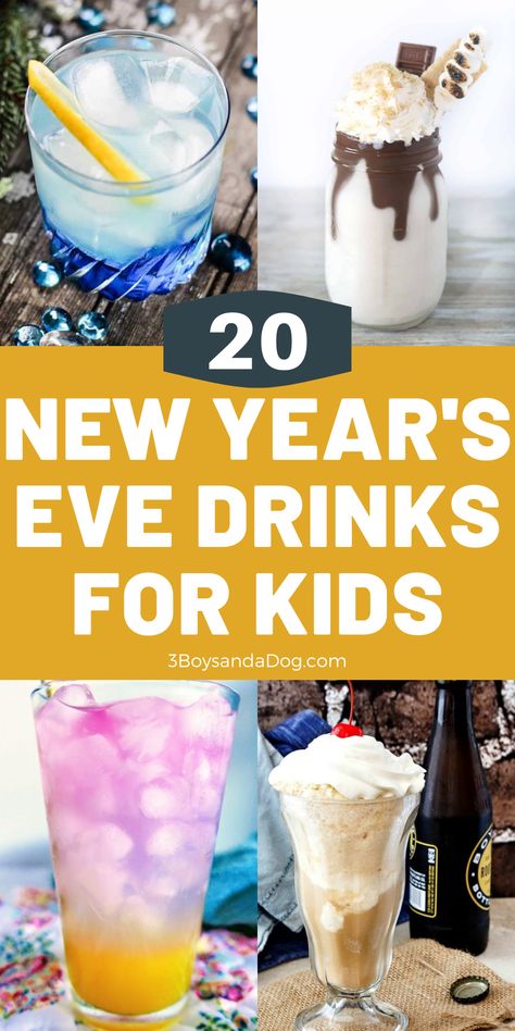 New Year’s Eve Teen Party, New Years Eve Party Drinks, Kid Friendly New Years Eve, Orange Mocktail Recipes, Party Drinks For Kids, Kids Mocktails, New Years Eve With Kids, Nye Kids, Christmas Mocktail Recipes