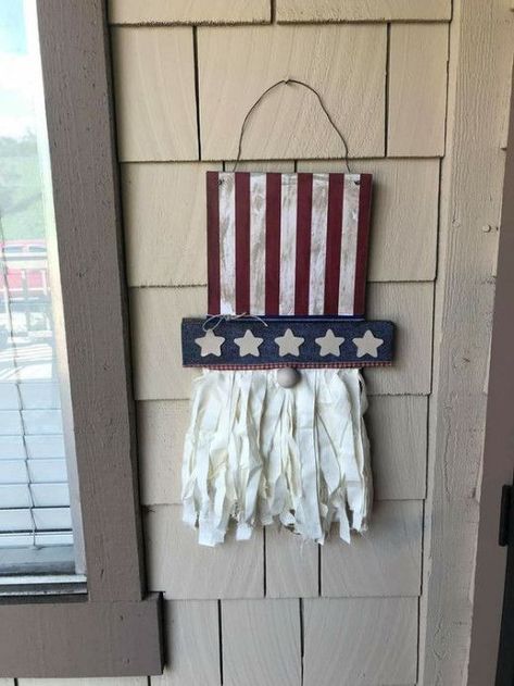 Uncle Sam Craft, Decor For Events, Patriotic Crafts Diy, 4th Of July Crafts, Americana Crafts, 4th July Crafts, Independance Day, Blue Crafts, Fourth Of July Decor