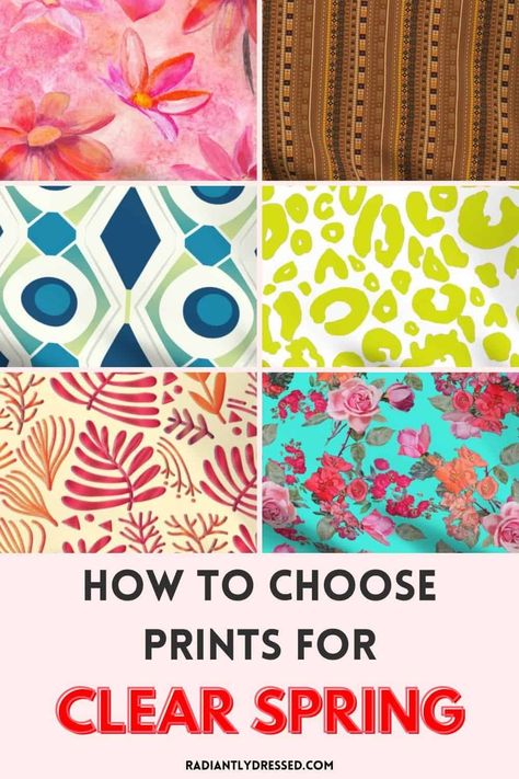 Bright Spring Patterns, Clear Spring Outfits Fashion Looks, Christine Scaman 12 Blueprints, Clear Spring Outfits, True Spring Outfits, Clear Spring Color Palette, Bright Spring Outfits, Spring Skin Tone, Bright Spring Clothes