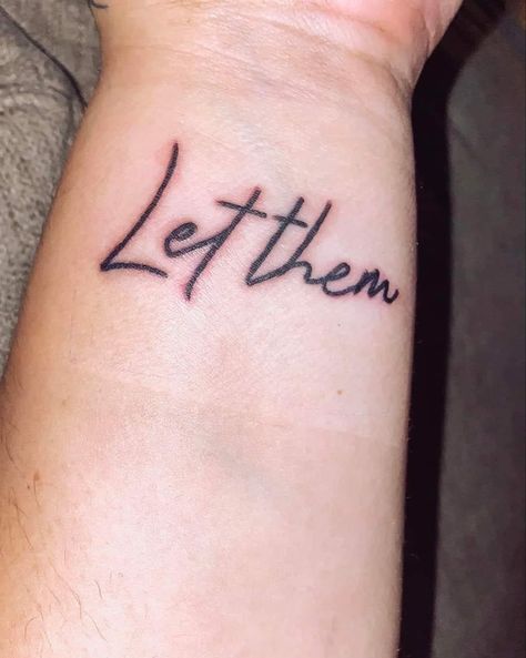 I saw this tattoo on facebook the other day & as I read the meaning behind it my body instantly got covered in chills. I needed this! Some of those words I needed to hear I posted below. You may need them too🖤 “ Let Them” “Just Let them. If they want to choose something or someone over you, LET THEM. If they want to go weeks without talking to you, LET THEM. If they are okay with never seeing you, LET THEM. If they are okay with always putting themselves first, LET THEM. If they are showing y Let Them Tattoo, Enough Tattoo, Army Tattoos, Omerta Tattoo, Skeleton Hand Tattoo, Tasteful Tattoos, 4 Tattoo, Hand Tattoos For Women, Red Tattoos