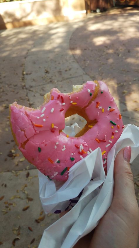 Pink Donuts Aesthetic, Donut With Sprinkles, Giant Donut, Antlers Decor, Coffee Stand, Pink Donut, Resin Crafts Tutorial, Pink Donuts, Delicacy Food