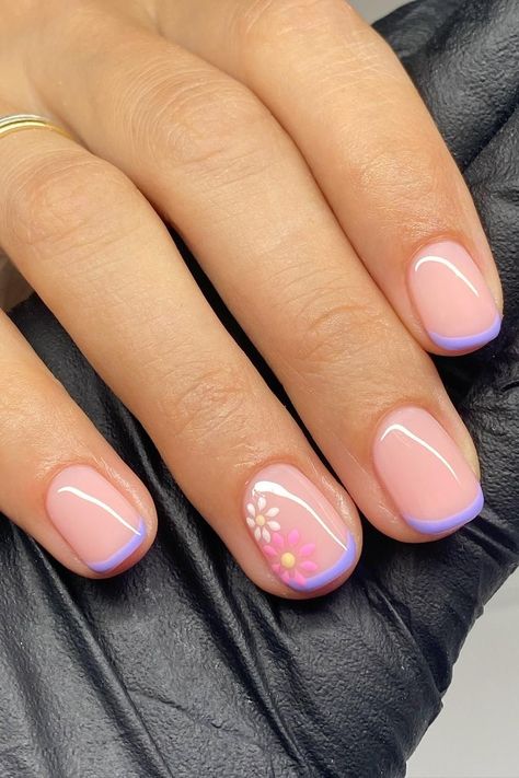 Cute French Tip Nails, Cute French Tip, Kids Nail Designs, Gel Nails French, Summer Nail Ideas, Summer Gel Nails, Squoval Nails, Short Gel Nails, Summer Toe Nails