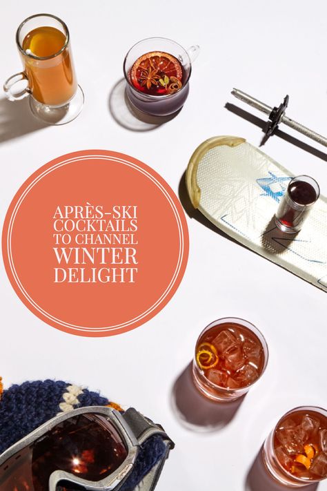 With cocktail recipes from Aspen, Switzerland, France, and Canada, take a tour of the best après-ski drinks from the world's top skiing destinations. Apres Ski Cocktails, Apres Ski Drinks, Apres Ski Drinks Cocktails, Apres Ski Dinner, Veuve Clicquot Apres Ski, Aperol Spritz Apres Ski, Vail Apres Ski, Drink Names, Ski Culture