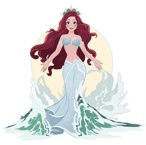 Disney Pixar Characters, Ariel Mermaid, Cute Disney Drawings, Mermaid Drawings, Gorgeous Lady, Element Water, Mermaid Pictures, Water Nature, Princess Drawings