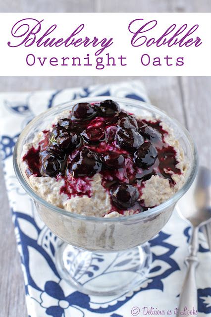 Blueberry Cobbler Overnight Oats + Protein (plus a Low-FODMAP option!) / Delicious as it Looks Blueberry Cobbler Overnight Oats, Overnight Oats Blueberry, Overnight Oats Protein, Oats Blueberry, Oats Protein, Fodmap Food, Breakfast Recipies, Blackberry Cobbler, Bariatric Eating