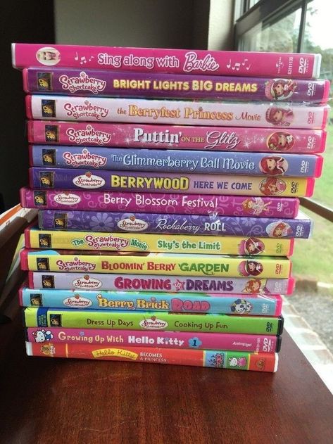 Early 2000s Room, Barbie Dvd, Hello Kitty Strawberry, Childhood Aesthetic, Nostalgia 2000s, Berry Garden, Childhood Memories 2000, Princess Movies, 2000s Nostalgia