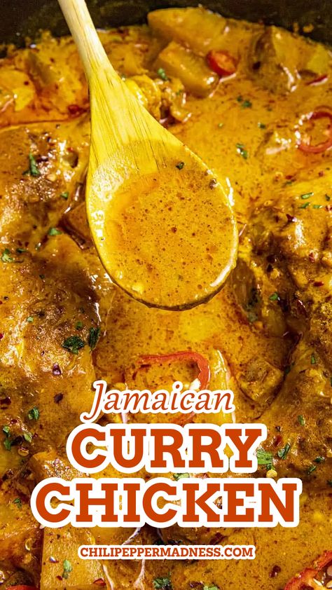 Creamy Curry Sauce, Jamaican Curry Powder, Curry Chicken Recipe, Chicken Curry Recipe Easy, Jamaican Curry Chicken, Creamy Curry, Curry Recipes Easy, Jamaican Curry, Jamaican Cuisine