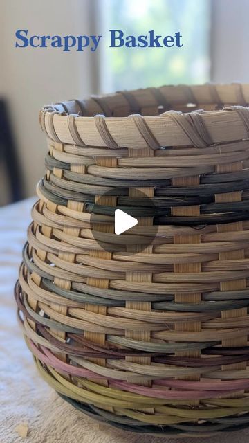 Brittany Stanton | Fiber Art on Instagram: "Weaving a basket using scraps. Find a full tutorial series on weaving this basket on my YouTube channel! Link in my bio." Easy Woven Basket, Basket Weaving Diy Tutorials, Basket Weaving Diy, Basket Weaving Patterns, Basket Making, Pine Needle Baskets, Making Videos, Basket Design, Pine Needles