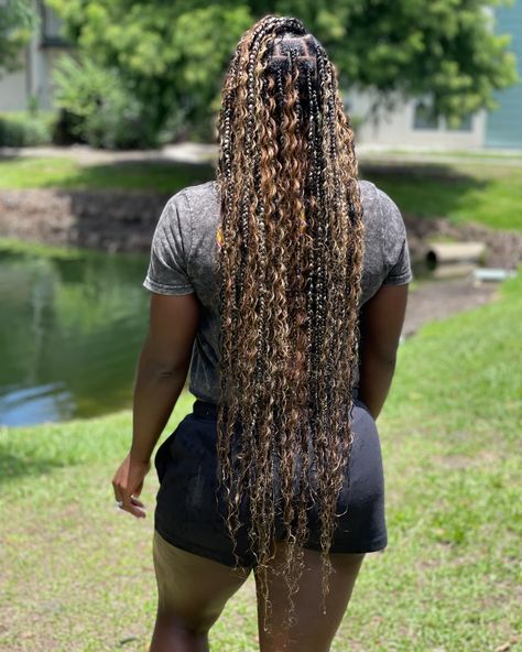 Colors:613/#2/27/30.. My beautiful client 😍 Extended Large Knotless Braids +Boho… July Schedule Open… . . . #goddessbraids #bohobraid #jacksonvillebraids #jacksonvillebraider #duvalbraider #duvalbraids #jaxbraider #jaxbraiders #knotlessbraids #largeknotlessboxbraids Darling Curly Braids, Large Knotless Braids Boho, Darling Curly Braids Attachment, Large Knotless Braids, Large Knotless, Braids Boho, Knotless Braids, Boho Braids, Goddess Braids