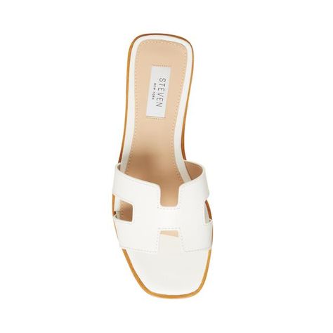 Sandal Design, White Leather Sandals, Steve Madden Store, Steve Madden Sandals, Leather Sandals Women, White Sandals, 5 Inch Heels, Designer Sandals, Sandals Summer