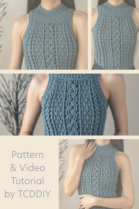 Crochet Vest Outfit, Crochet Vest Pattern Free, Crochet Cable Stitch, Vest Pattern Free, Crochet Stocking, Gilet Crochet, Crochet Cable, Crochet Vest Pattern, Crochet Ladies Tops