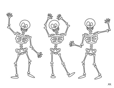 Get into the Halloween spirit and keep your little ones entertained at the same time with these skeleton coloring pages. Print from home. 100% FREE! Skeleton Coloring Pages Free Printable, Skeleton Coloring Pages, Skeleton Outline, Skeleton Printable, Skeletal System, Trifle Recipe, Halloween Coloring Pages, Halloween Spirit, Skeletal