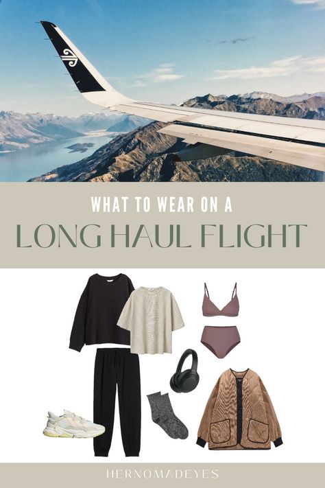 Short Haul Flight Outfit, Long Haul Flight Outfit Summer, Clothes For Long Haul Flight, Travel Outfit Plane Long Flights What To Wear, Chic Long Haul Flight Outfits, What To Wear On A Long Haul Flight, What To Wear On A Long Flight, Long Haul Travel Outfit, What To Wear On Long Haul Flights