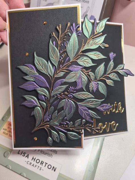 Lisa Horton, Leaf Cards, Elegant Cards, Embossed Cards, Making Cards, Beautiful Handmade Cards, Fancy Fold Cards, Stamping Up Cards, Fun Fold Cards