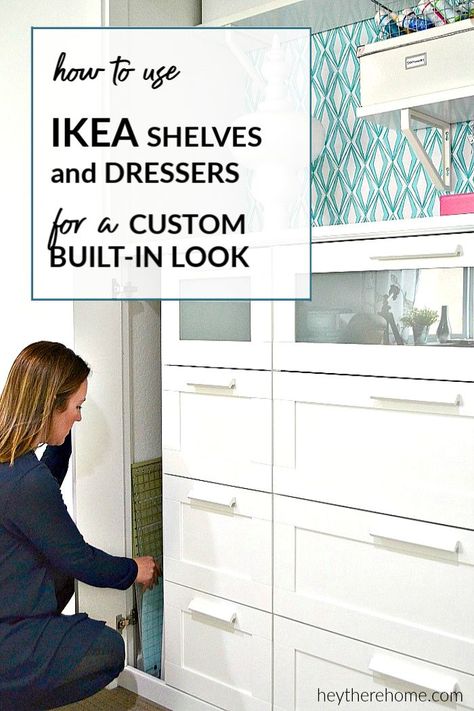 We turned a standard closet into a beautiful built-in cabinet and display case and it was life changing!   #builtins #ikeahack #ikea #cabinets #diy #tutorial via @heytherehome Brimnes Cabinet Hack Built Ins, Brimnes Dresser, Brimnes Cabinet Hack, Dressers Diy, Ikea Closets, Ikea Dressers, Hacks Ikea, Built In Dresser, Closet Hacks