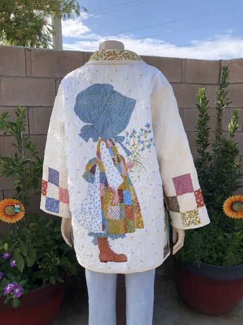 Diy Quilted Jacket, Patchwork Chore Coat, Quilted Jacket Pattern, Churn Dash Quilt, Quilted Clothing, Quilt Coat, Quilted Clothes, Coat Pattern Sewing, Chore Coat