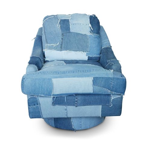 Gallery Dept. Makes Its Furniture Debut with a Denim Chair | Architectural Digest Denim Chair, Denim Scraps, Gallery Dept, Custom Chair, Bleached Denim, Custom Candles, Architectural Digest, Mid Century Design, Out Of Style