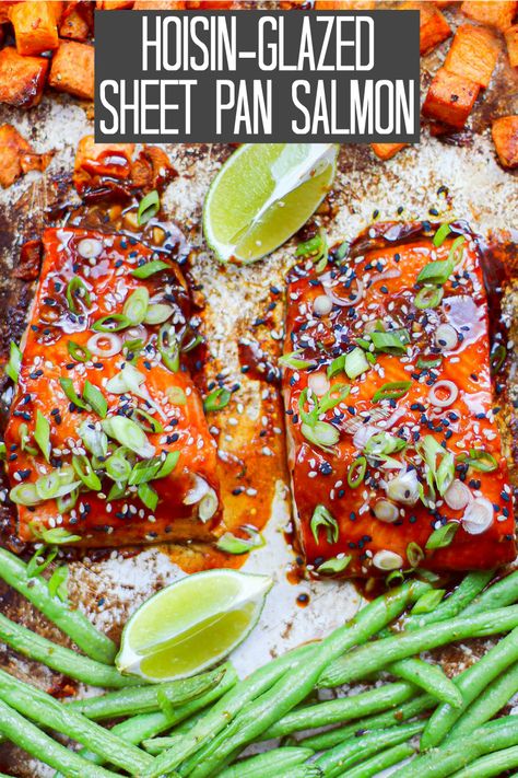 Hoisin Salmon, Meals Salmon, Mermaid Food, Sheet Pan Salmon, Pan Salmon, Meals Vegetarian, Meals Breakfast, Clean Eating Chicken, Seafood Recipes Healthy