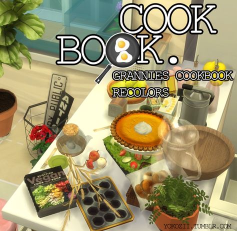 Grannie’s Cookbook Recolors | Littlbowbubs Place . . Sims 4 Cc Grannies Cookbook, Granny Cookbook Sims 4, Granny's Cookbook Sims 4, Sims 4 Cookbook Recipes, Sims 4 Grannies Cookbook Recipes, Grannies Cookbook Sims 4 Cc, Sims 4 Cookbook, Sims 4 Cooking Mod, Sims Cookbook