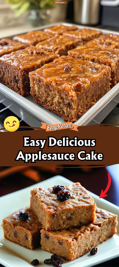 Easy Applesauce Cake Apple Sauce Coffee Cake Recipes, Applesauce Cake Recipe Old Fashioned, Honey Applesauce Cake, Amish Applesauce Cake, Applesauce Dessert Recipes, Desserts With Applesauce, Applesauce Cake Old Fashioned, Applesauce Cake Easy, Healthy Applesauce Cake