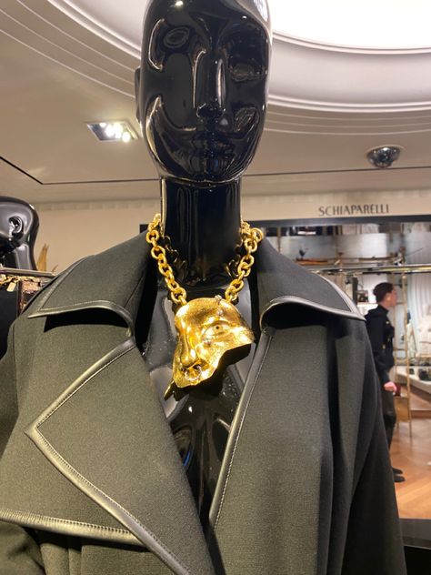 A piece of jewelry at the Schaperelli boutique at Bergdorf Goodman designed by the creative director Daniel Roseberry Bergdorf Goodman Nyc, Daniel Roseberry, Bergdorf Goodman, Creative Director, Captain Hat, Boutique, Hats, Design