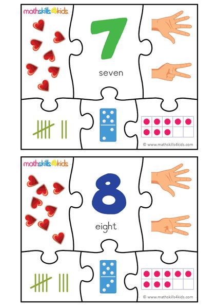 Math made fun with numbers 7 and 8 puzzle game for kids, Printable number matching puzzles. How wonderful it is kiddos to easily count and match up different parts belonging to numbers 7 and 8. Number Puzzles 1-10 Free Printable, Number 9 Activities For Preschool, Number 9 Activities, Preschool Number Puzzles, Numbers In Words, Kindergarten Puzzles, Kindergarten Numbers, Kids Numbers, Preschool Math Activities