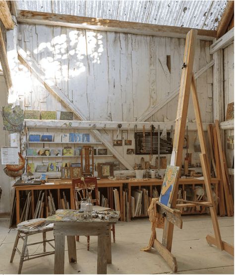 Artist Studio Workspaces, Artists Homes, Cottage Studio, Siren Call, State Of Maine, Maine Artist, Studio Spaces, Artist Loft, Russel Wright