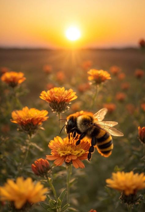 Bee Pictures, Bee Painting, Sunflower Wallpaper, Arte Fantasy, Photography Wallpaper, Sunset Pictures, Pretty Wallpapers Backgrounds, Landscape Wallpaper, Nature Aesthetic