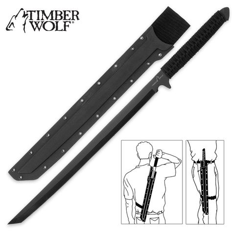 Timber Wolf Full Tang Ninja Sword | BUDK.com - Knives & Swords At The Lowest Prices! Tactical Swords, Timber Wolf, Apocalypse Survival, Zombie Survival, Survival Gear, Tactical Gear, Swords, Zombie, Comb