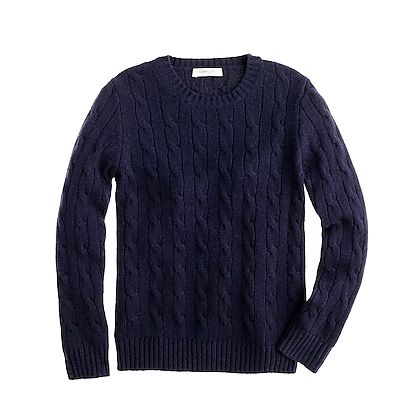 Navy Crewneck, J Crew Men, Cable Sweater, Kids Collection, Boys Sweaters, Girls Sweaters, Brooks Brothers, Crewneck Sweater, Cashmere Sweaters