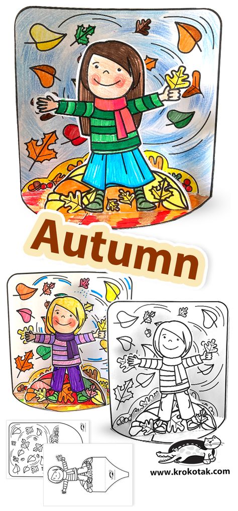 children activities, more than 2000 coloring pages Autumn Paper Crafts, Rain Crafts, Fall Paper Crafts, Fox Crafts, Fall Coloring, Paper Angel, Children Activities, Autumn Paper, Easy Fall Crafts