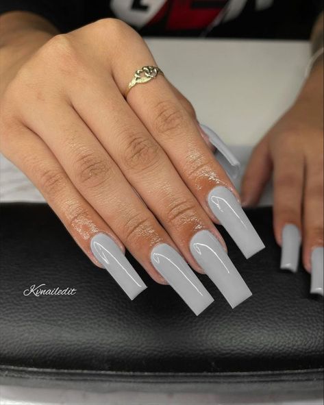 Plain Acrylic Nails, Grey Acrylic Nails, Tapered Square Nails, Milky Nails, Colored Acrylic Nails, Simple Acrylic Nails, Short Square Acrylic Nails, Long Acrylic Nails Coffin, Acrylic Nails Coffin Pink