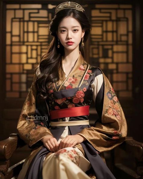 Hanbok Traditional Princess, Korean Hanbok Princesses, Hanbok Aesthetic, Japanese Kimono Fashion, Traditional Korean Clothing, Japanese Princess, Korean Princess, Dynasty Clothing, Hanbok Traditional