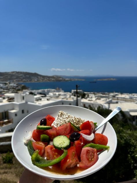 Greek salad Greece Salad, Mykonos Greece, Croatia Travel, Greek Salad, Summer 24, Greek Recipes, Travel Diary, Crete, Mykonos