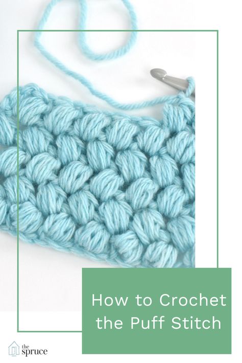 How To Make A Crochet Puff Stitch, Softest Crochet Stitch, Fluffy Crochet Stitch, Puff Stitch Crochet Blanket Free Pattern, Thick Crochet Stitch, Puff Stitch Crochet Blanket, Crochet Rows, Crochet Afgan, Thick Crochet