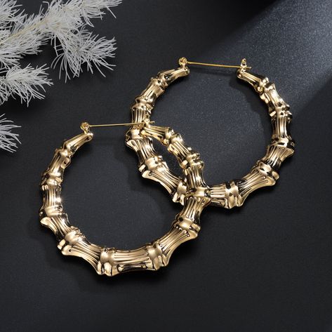 Gold bamboo earrings