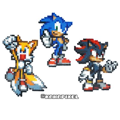 Tails Perler Bead Pattern, Hxh Pixel Art, Sonic Perler Bead Patterns, Sonic Perler Beads, Sonic Pattern, Sonic Advance 3, Sonic Advance, Pixel Quilting, Melt Beads Patterns