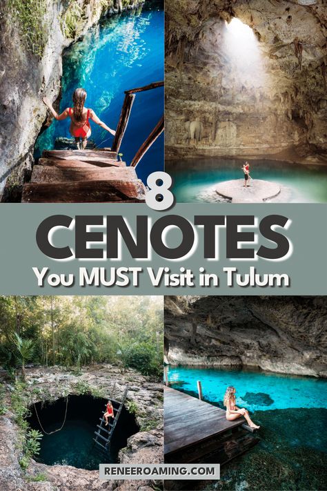 What To Do In Tulum Mexico, Tulum Mexico Black Women, Things To Do In Tulum Mexico, Tulum Bachelorette, Tulum Cenotes, Renee Roaming, Cenotes Tulum, Tulum Vacation, People Swimming