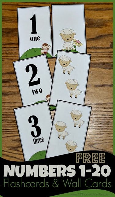 FREE Number Wall cards and Flashcards - free printable Mary Had a Little Lamb themed numbers 1-20 cards. These are great for visual cues, drilling, scavenger hunts, counting mats, and more for toddler and preschool, and Kindergarten age kids #counting #numbers1-20 #flashcards Mary Had A Little Lamb Activities, Childcare Crafts, Toddlers Crafts, Kids Counting, 123 Homeschool 4 Me, Counting Mats, Toddler Printables, Math Flash Cards, Flashcards For Toddlers